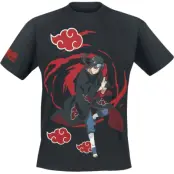Naruto - Anime T-shirt - Itachi Uchiha - Logos - S M - för Herr - svart