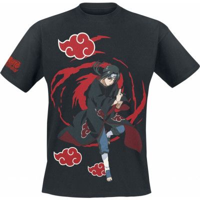 Naruto - Anime T-shirt - Itachi Uchiha - Logos - S M - för Herr - svart