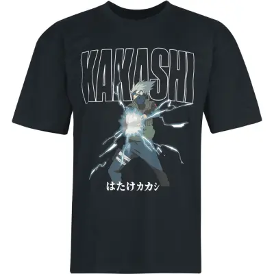 Naruto - Anime T-shirt - Kakashi - M XXL - för Herr - svart