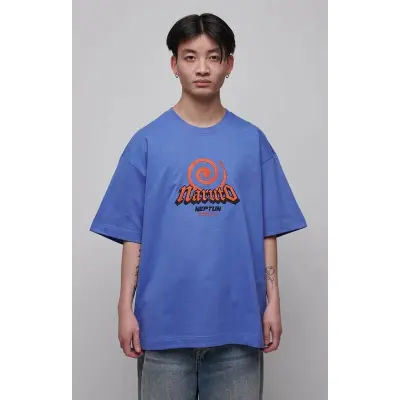 Naruto - Anime Oversize T-shirt - Logo - Oversize - S XL - för Herr - blå