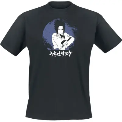 Naruto - Anime T-shirt - Sasuke - M L - för Herr - svart