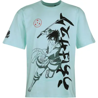Naruto - Anime T-shirt - Sasuke - M XXL - för Herr - ljusblå
