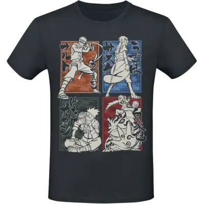Naruto - Anime T-shirt - Shippuden - Characters - S XXL - för Herr - svart