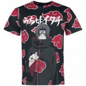 Naruto - Anime T-shirt - Shippuden - Itachi Clouds - S XXL - för Herr - flerfärgad