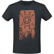 Naruto - Anime T-shirt - Shippuden - Konoha Symbol - S XXL - för Herr - svart