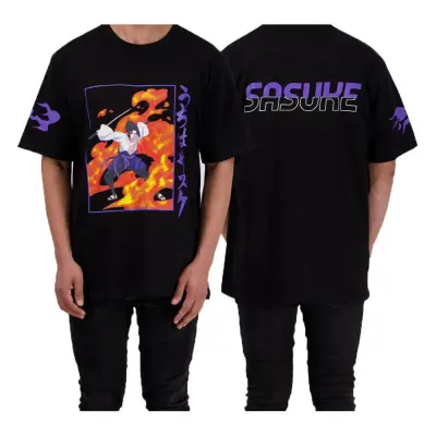 Naruto Shippuden T-Shirt Sasuke Flame Size XL