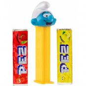 Smurf Pez-hållare med 2 Pez-förpackningar