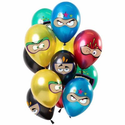 Ballonger Ninja metallic 33 cm 12-pack