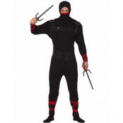 Svart ninjadräkt med bälte