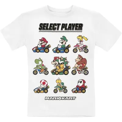 Nintendo - gaming T-shirt - Barn - Choose Your Driver - 104 152 - för barn - vit