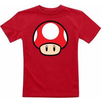 Nintendo - gaming T-shirt - Barn - Mushroom - 104 152 - för barn - röd
