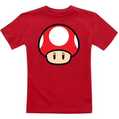 Nintendo - gaming T-shirt - Barn - Mushroom - 104 152 - för barn - röd