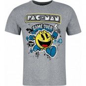 Pac-Man - gaming T-shirt - Stencil Art - S XXL - för Herr - gråmelerad