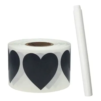 Blackboard Etiketter med Kritpenna Hjärtan - 150-pack