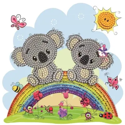 Crystal Card Kit 18x18cm Koala - Leksaksaffären -  Leksaksaffären