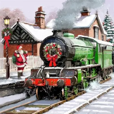 Crystal Card Kit 18x18cm Santa Express - Leksaksaffären -  Leksaksaffären