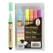 Deco Textilpennor Neonfärger - 6-pack
