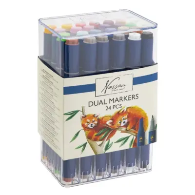 Dual markers 24-pack Dubbelspets pennor - Leksaksaffären -  Leksaksaffären