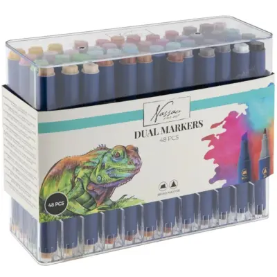 Dual markers 48-pack Dubbelspets pennor - Leksaksaffären -  Leksaksaffären
