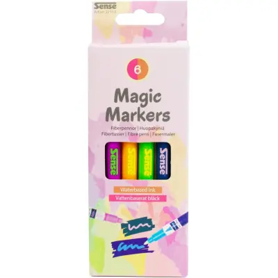 Fiberpennor Magic 6-pack - Sense -  Leksaksaffären