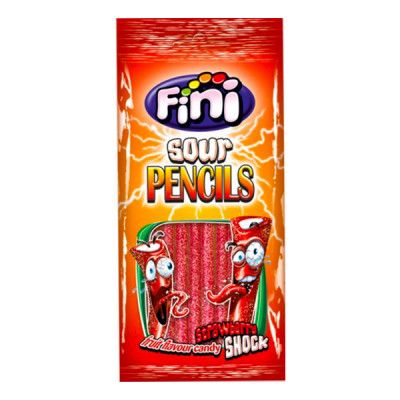 Fini Sour Strawberry Pennor Påse - 80 gram