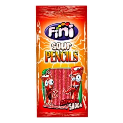 Fini Sour Strawberry Pennor Påse - 80 gram
