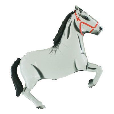 Folieballong Häst Vit