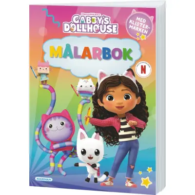 Gabbys Dollhouse Målarbok med klistermärken - Gabbys Dollhouse -  Leksaksaffären