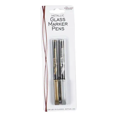 Glasmarkeringspennor Metallic - 2-pack
