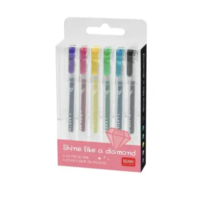 Glitter gel pen Shine like a diamond 6-pack - Leksaksaffären -  Leksaksaffären