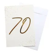 Gratulationskort Guld 70 med Kuvert