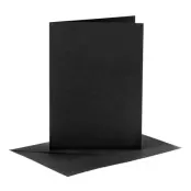 Gratulationskort Svart - 6-pack