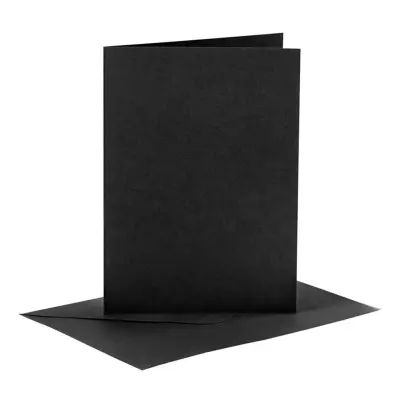 Gratulationskort Svart - 6-pack