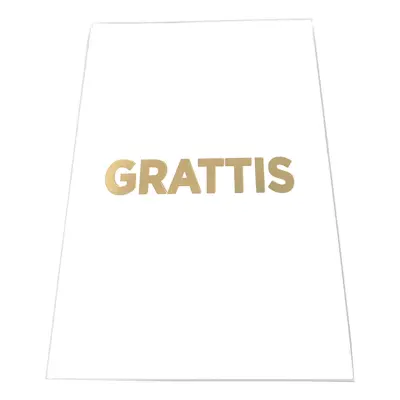 Kort Grattis Vit med Guldtext