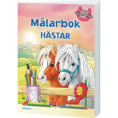 Målarbok Hästar med klistermärken - Leksaksaffären -  Leksaksaffären