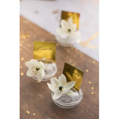 Namnlapp fyrkantig guld 10-pack