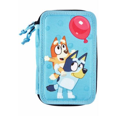 Bluey Dubbelt Pennfodral med innehåll