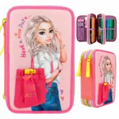 TOPModel Trippelpennfodral med innehåll Happy Application