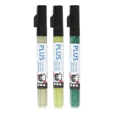 Plus Color Tusch - Gulgrön/Ljusgrön/Grön