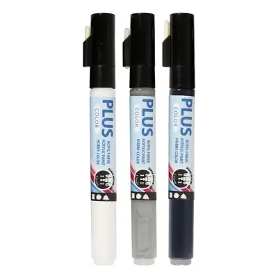 Plus Color Tusch - Vit/Grå/Svart
