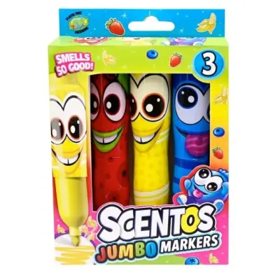 Scentos Jumbo Markers Blåbär, Jordgubb&Banan -  -  Leksaksaffären