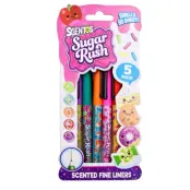 Scentos Sugar Rush Fineliners med doft 5-pack Rosa - Scentos -  Leksaksaffären