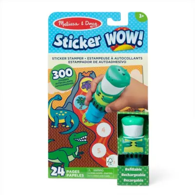 Sticker WOW! Dino Bok med klistermärkesstämpel - Melissa&Doug -  Leksaksaffären