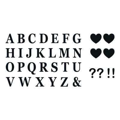 Stickers Bokstäver & Tecken Svart - 48-pack