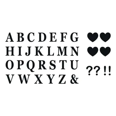 Stickers Bokstäver & Tecken Svart - 48-pack