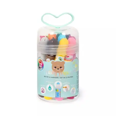 Teddy Friends Markers 12-pack i burk - Leksaksaffären -  Leksaksaffären