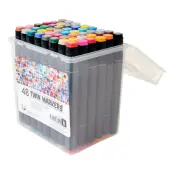 Tuschpennor Dubbelspets Alkoholbaserade Multipack - 48-pack