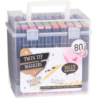 Twin Tip Markers 80-pack i box - Leksaksaffären -  Leksaksaffären