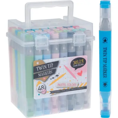 Twin Tip Markers Pastel 48-pack i box - Leksaksaffären -  Leksaksaffären