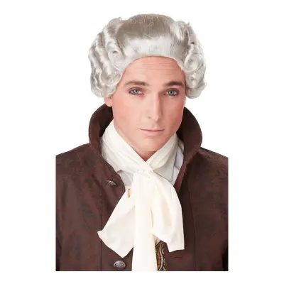 1700-tals Grå Lockig Peruk